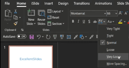 How to change letter spacing in PowerPoint